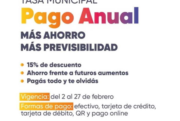 Imagen de Tasas municipales: Arroyo Seco lanza el Pago Anual 2026 con importantes beneficios para los vecinos