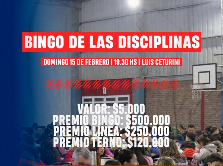 Imagen de El 15/02, Bingo de las Disciplinas de Talleres
