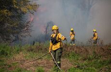 Imagen de Santa Fe presente en la Patagonia: 30 brigadistas combaten los incendios forestales