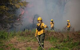 Imagen de Santa Fe presente en la Patagonia: 30 brigadistas combaten los incendios forestales