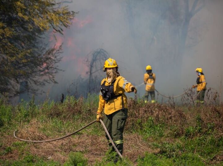 Imagen de Santa Fe presente en la Patagonia: 30 brigadistas combaten los incendios forestales
