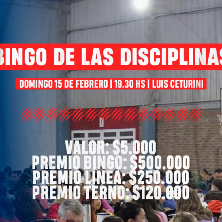 Imagen de El 15/02, Bingo de las Disciplinas en Talleres