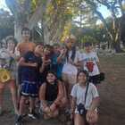 Los chicos entusiasmados con el encuentro.