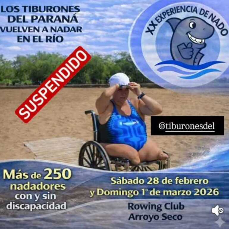 Imagen de Suspendieron la XX Experiencia de Nado en el R&iacute;o de Los Tiburones