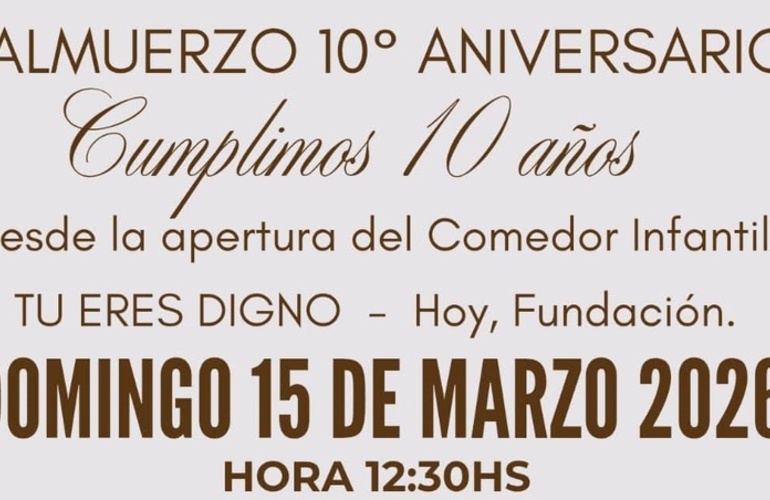 Imagen de Tu Eres Digno celebrar&aacute; su 10&deg; aniversario con un almuerzo