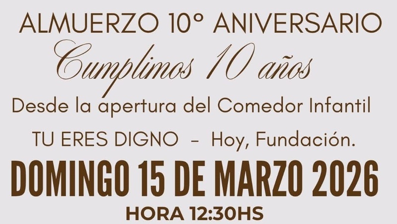 Imagen de Tu Eres Digno celebrar&aacute; su 10&deg; aniversario con un almuerzo