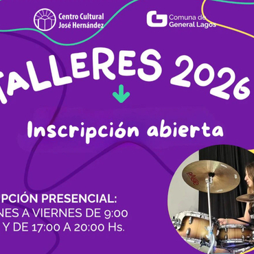 Imagen de Abri&oacute; la inscripci&oacute;n para los Talleres Culturales 2026 que inician en Marzo