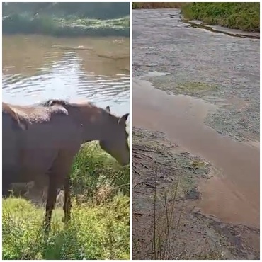 El antes y el despu&eacute;s del arroyo Seco que desemboca en el R&iacute;o Paran&aacute;,