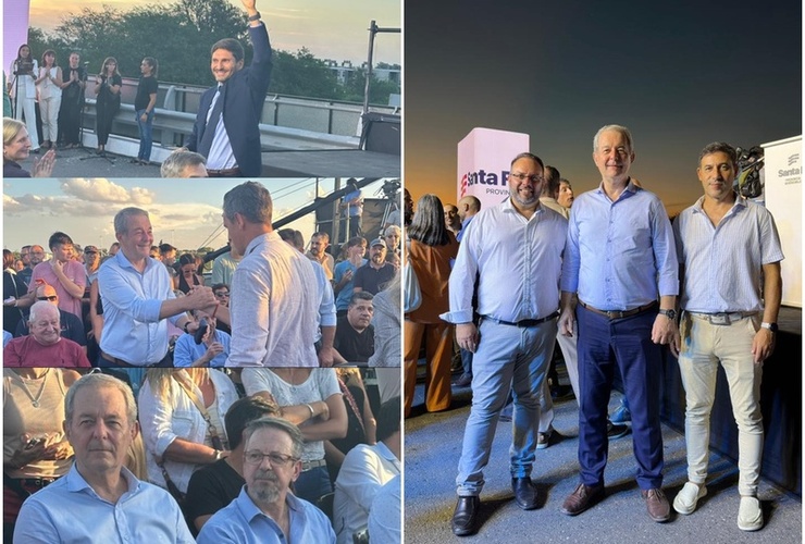 Imagen de Tonelli en la foto provincial mientras Arroyo Seco atraviesa su propia crisis