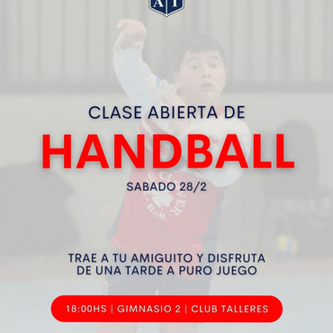 Imagen de El 28/02, clase abierta de handball en Talleres