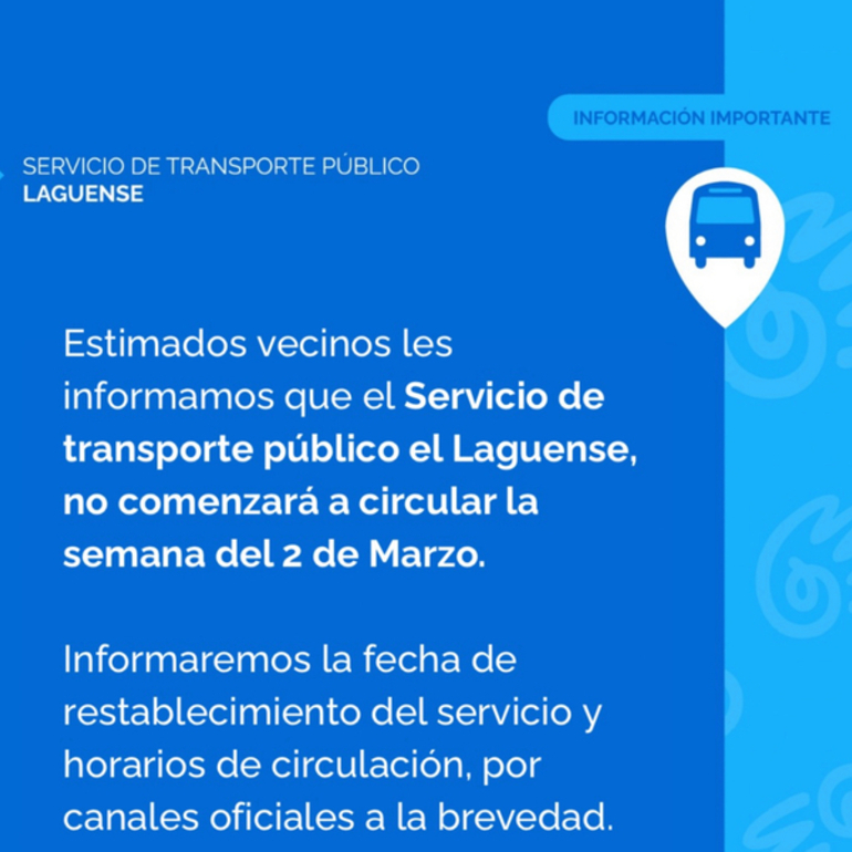 Imagen de El Laguense: el servicio de transporte p&uacute;blico sin fecha de retorno a las calles