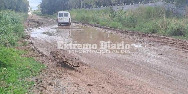 Imagen de Intransitable es poco: as&iacute; est&aacute; calle San Mart&iacute;n a la altura de las piletas decantadoras, camino a General Lagos
