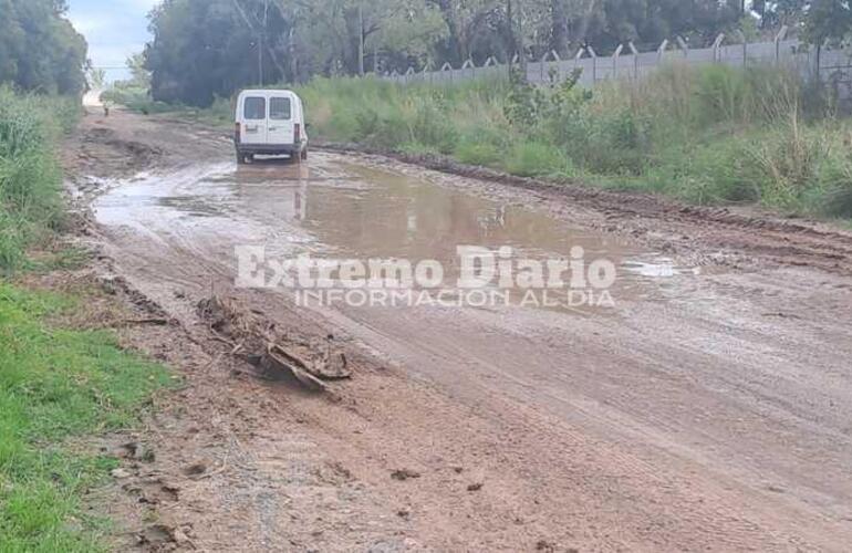 Imagen de Intransitable es poco: as&iacute; est&aacute; calle San Mart&iacute;n a la altura de las piletas decantadoras, camino a General Lagos
