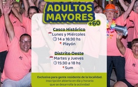 Imagen de Alvear invita a sumarse al grupo de Adultos Mayores +60