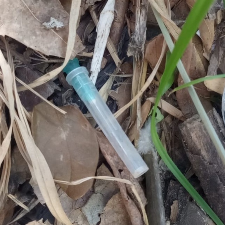 Imagen de Zona centro: una vecina encontr&oacute; una jeringa entre residuos en la vereda