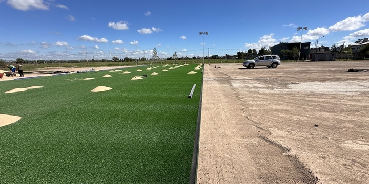 Imagen de As&iacute; se encuentra la obra de la cancha de hockey de c&eacute;sped sint&eacute;tico de Talleres