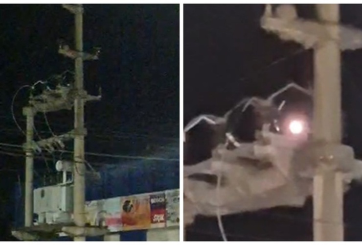 Imagen de Personal de la EPE trabaj&oacute; anoche en este transformador