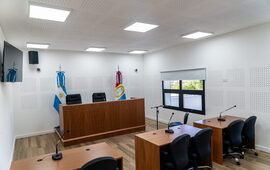 Imagen de Avance en la Justicia regional: Rufino estren&oacute; nuevas salas de audiencias en sus Tribunales