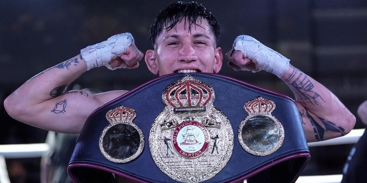 Imagen de Facundo Garc&iacute;a, Campe&oacute;n Continental Am&eacute;ricas Supermosca AMB al vencer al chileno Andr&eacute;s Campos