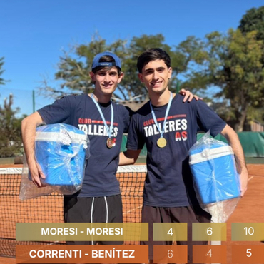 Imagen de Pre Interclubes: La dupla Moresi de Talleres, se coronaron Campeones en 3era categor&iacute;a Dobles Caballeros