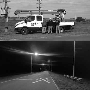 Imagen de Albarellos: Repararon la luminaria del acceso a la localidad por la Ruta 26-s