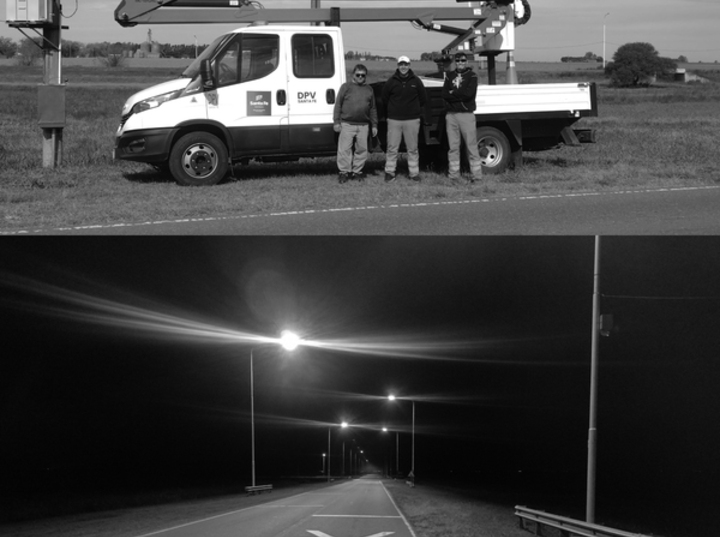 Imagen de Albarellos: Repararon la luminaria del acceso a la localidad por la Ruta 26-s