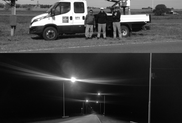 Imagen de Albarellos: Repararon la luminaria del acceso a la localidad por la Ruta 26-s