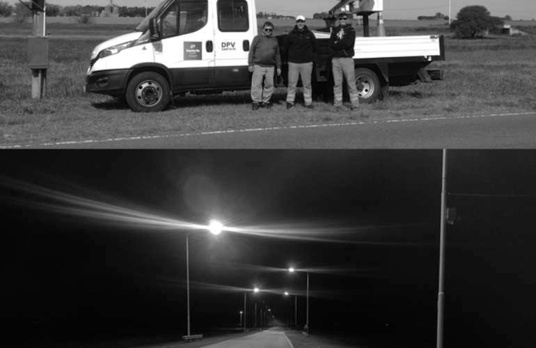 Imagen de Albarellos: Repararon la luminaria del acceso a la localidad por la Ruta 26-s