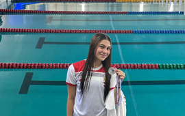 Imagen de Paloma Pollacchi fue subcampeona nacional en 100 mts Pecho en el Campeonato de Cadetes en Santiago del Estero