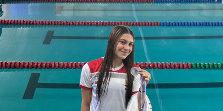 Imagen de Paloma Pollacchi fue subcampeona nacional en 100 mts Pecho en el Campeonato de Cadetes en Santiago del Estero