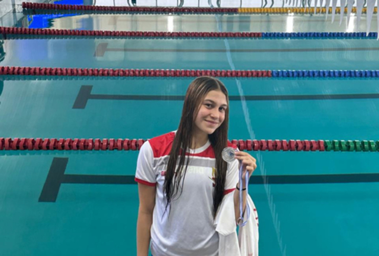 Imagen de Paloma Pollacchi fue subcampeona nacional en 100 mts Pecho en el Campeonato de Cadetes en Santiago del Estero