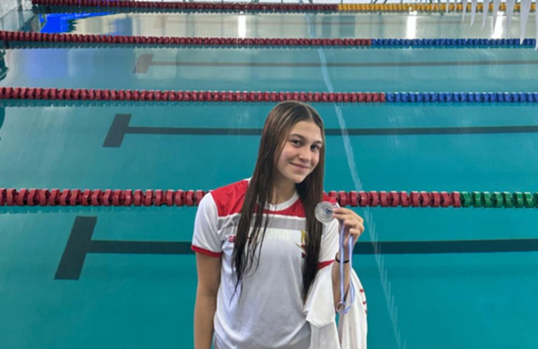 Imagen de Paloma Pollacchi fue subcampeona nacional en 100 mts Pecho en el Campeonato de Cadetes en Santiago del Estero