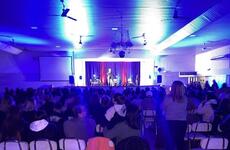 Los alumnos subieron al escenario del Centro de Jubilados y Pensionados de AS