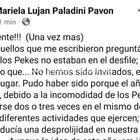 El posteo que abri&oacute; el debate pero fue eliminado de sus redes sociales.