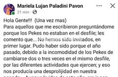 El posteo que abri&oacute; el debate pero fue eliminado de sus redes sociales.