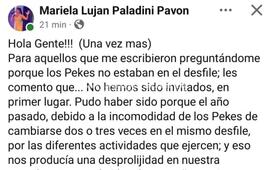 El posteo que abri&oacute; el debate pero fue eliminado de sus redes sociales.