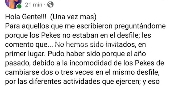 El posteo que abri&oacute; el debate pero fue eliminado de sus redes sociales.