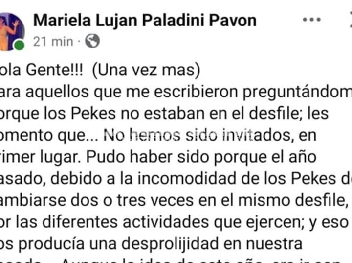 El posteo que abri&oacute; el debate pero fue eliminado de sus redes sociales.