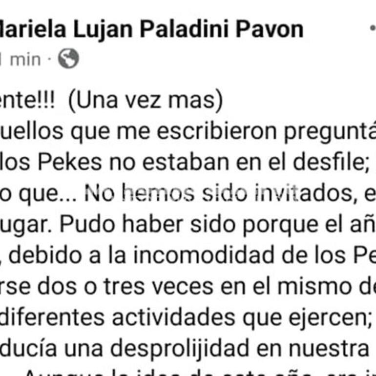 El posteo que abri&oacute; el debate pero fue eliminado de sus redes sociales.