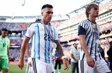 Lautaro Mart&iacute;nez no pudo ingresar en la final del Mundial.