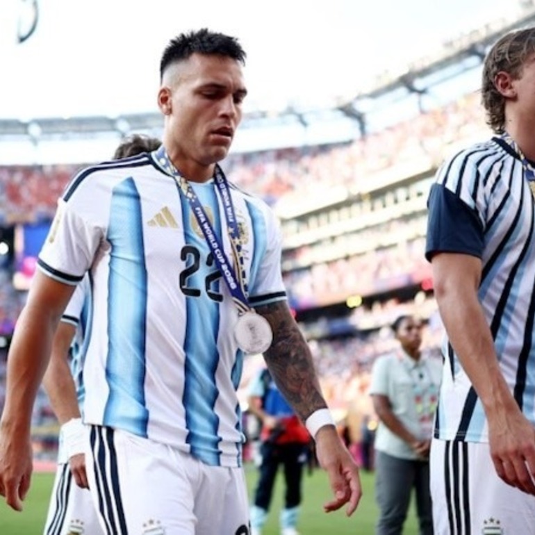 Lautaro Mart&iacute;nez no pudo ingresar en la final del Mundial.