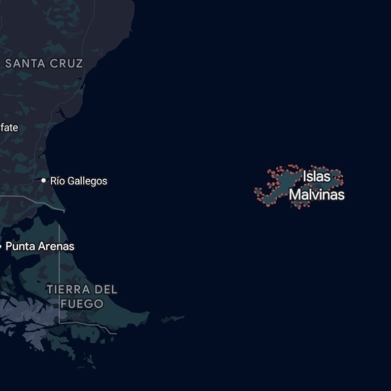 Imagen de Google Maps y Apple Maps actualizaron la denominaci&oacute;n del archipi&eacute;lago y muestran "Islas Malvinas"