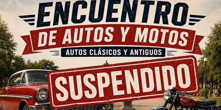 Imagen de El encuentro de autos y motos cl&aacute;sicas fue suspendido y se aguarda la confirmaci&oacute;n de nueva fecha.