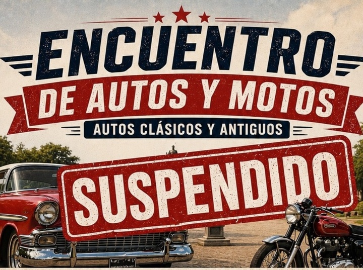 Imagen de El encuentro de autos y motos cl&aacute;sicas fue suspendido y se aguarda la confirmaci&oacute;n de nueva fecha.
