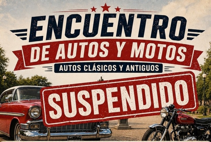 Imagen de El encuentro de autos y motos cl&aacute;sicas fue suspendido y se aguarda la confirmaci&oacute;n de nueva fecha.