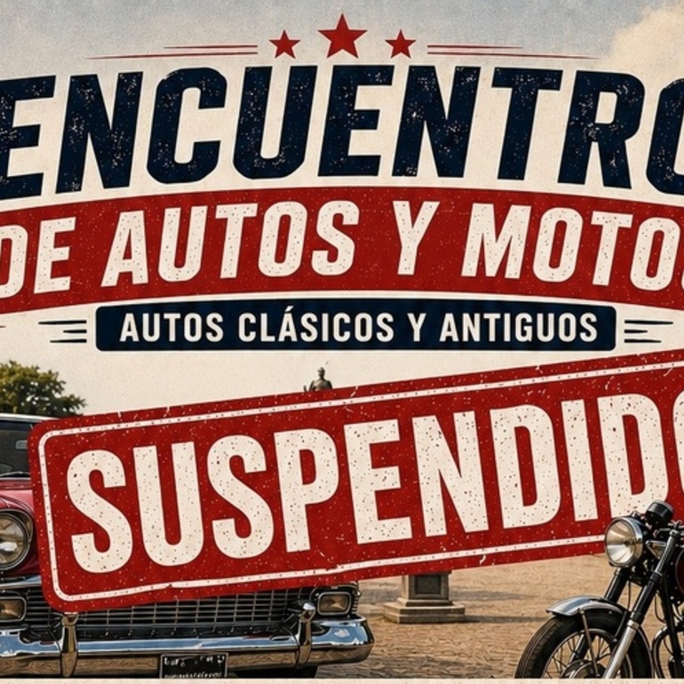 Imagen de El encuentro de autos y motos cl&aacute;sicas fue suspendido y se aguarda la confirmaci&oacute;n de nueva fecha.