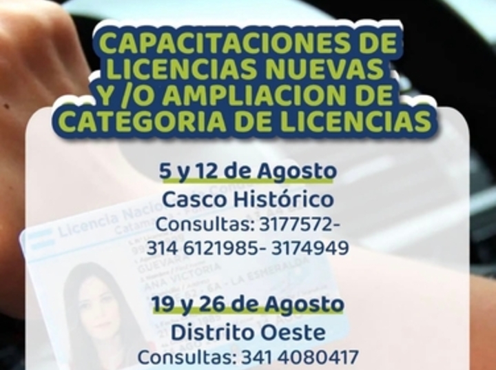 Imagen de Alvear Ciudad inform&oacute; el cronograma de capacitaciones para licencias de conducir de agosto