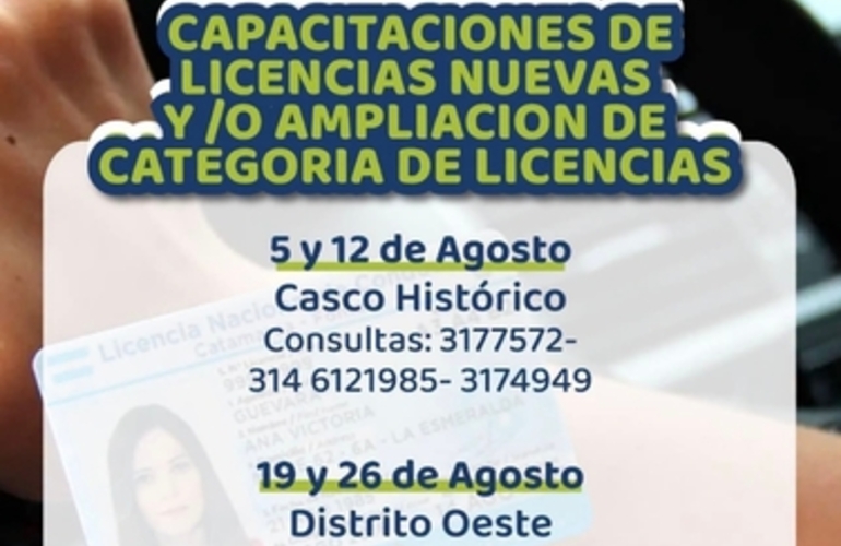 Imagen de Alvear Ciudad inform&oacute; el cronograma de capacitaciones para licencias de conducir de agosto