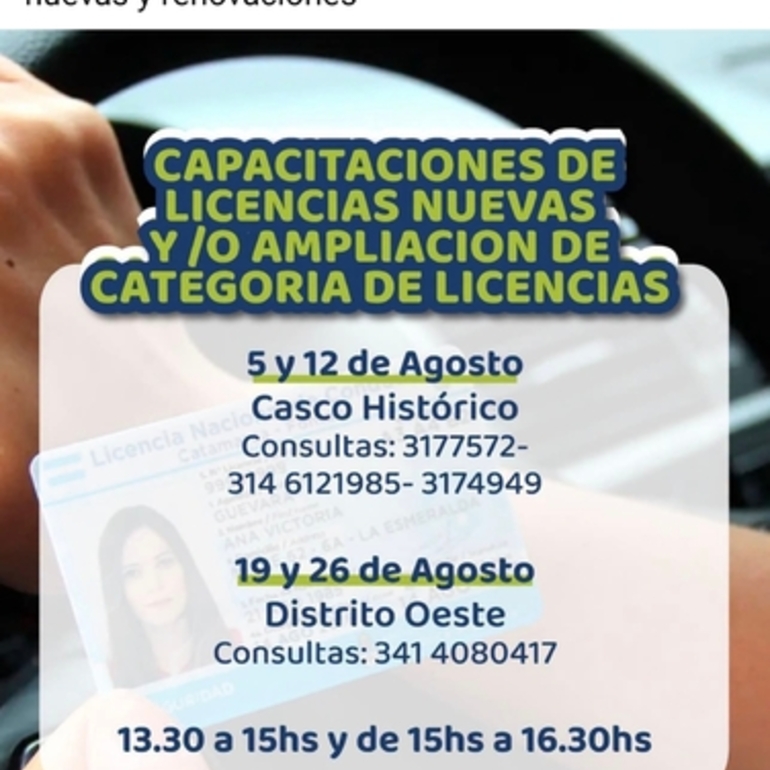 Imagen de Alvear Ciudad inform&oacute; el cronograma de capacitaciones para licencias de conducir de agosto