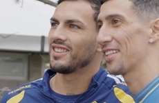 Imagen de Di Mar&iacute;a sorprendi&oacute; en la pr&aacute;ctica de Boca y protagoniz&oacute; un emotivo reencuentro con Leandro Paredes